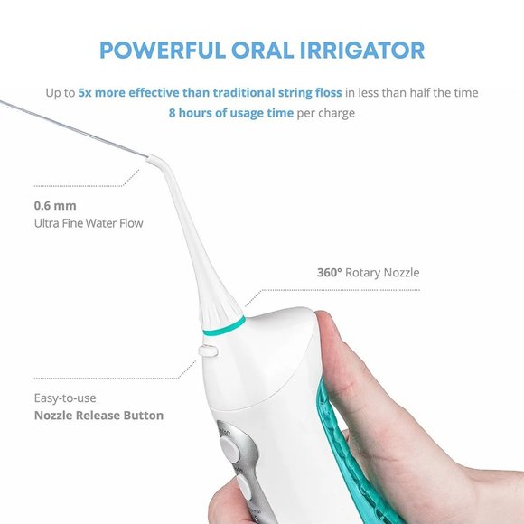 NEW AQUASONIC White Water Flosser with 4 Tips & Travel Pouch - Picture 9 of 11